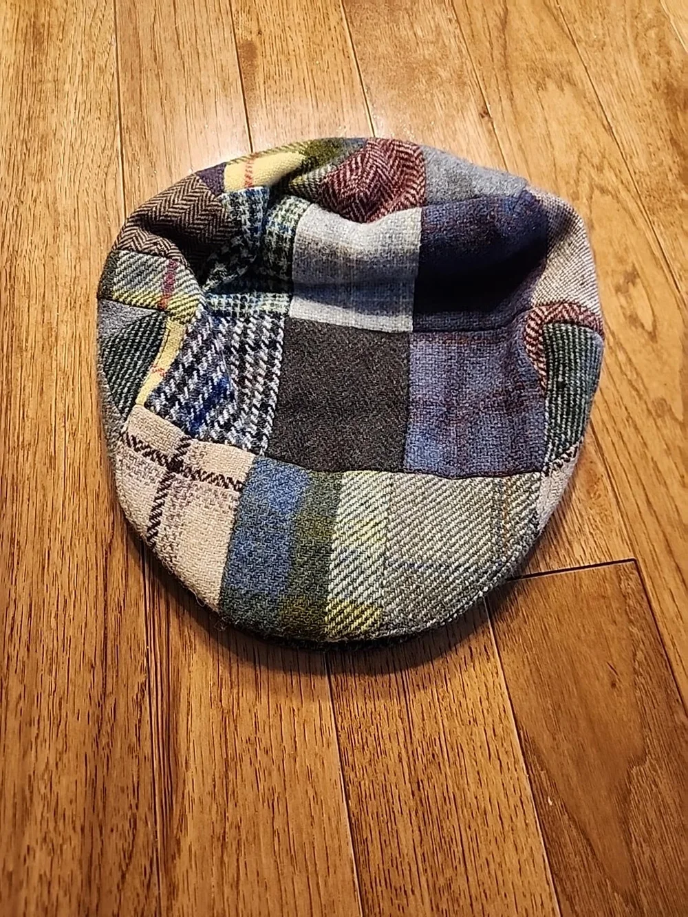 Vintage Jonathan Richard Old Bushmills Patchwork Wool Newsboy Cap L 60 Ireland
